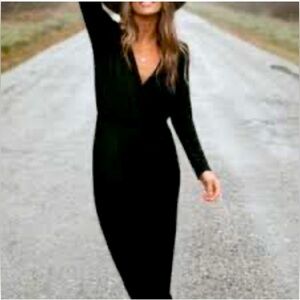 JACKSON ROWE Sz L Jumpsuit with True Wrap Top Modal Blend Elastic Waist NEW